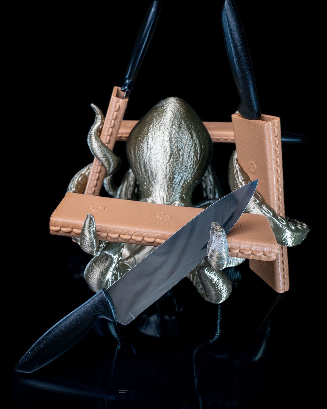 Kraken Messerständer mit Hülle, Tintenfischarme, Messerhalter mit Fächern, Groß, 24CM