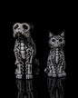 Halloween Deko Katze und Hund Figur Halloween Figur
