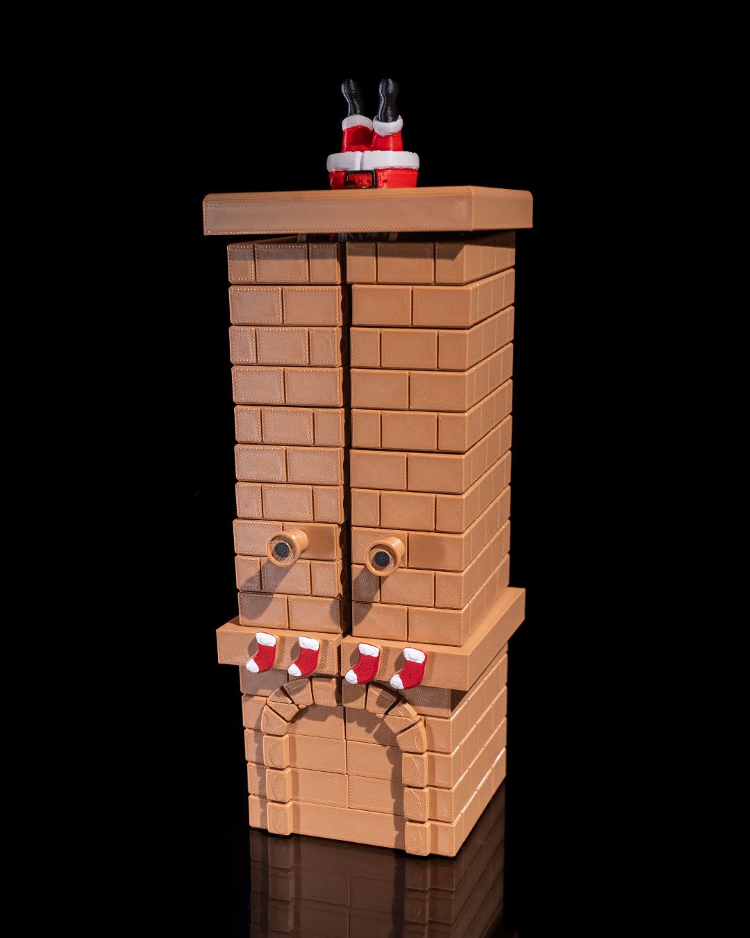 Geschenk-Aufbewahrungsbox für Neujahr, Weihnachtsmann-Aufbewahrungsbox im Kamin, Groß, 20CM