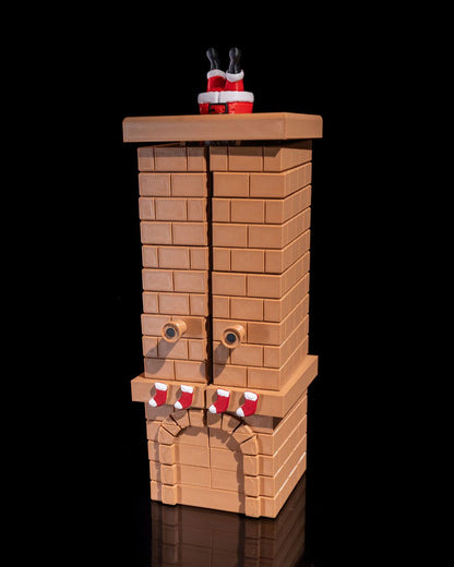 Geschenk-Aufbewahrungsbox für Neujahr, Weihnachtsmann-Aufbewahrungsbox im Kamin, Groß, 20CM