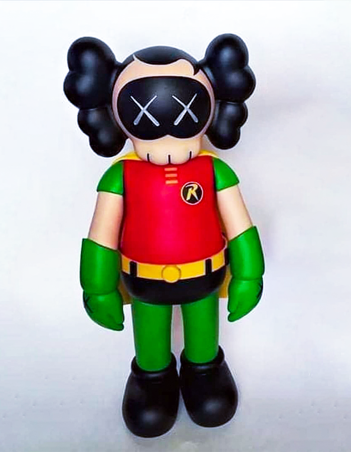 Kaws Batman Robin Bemalte Figur Groß 20CM