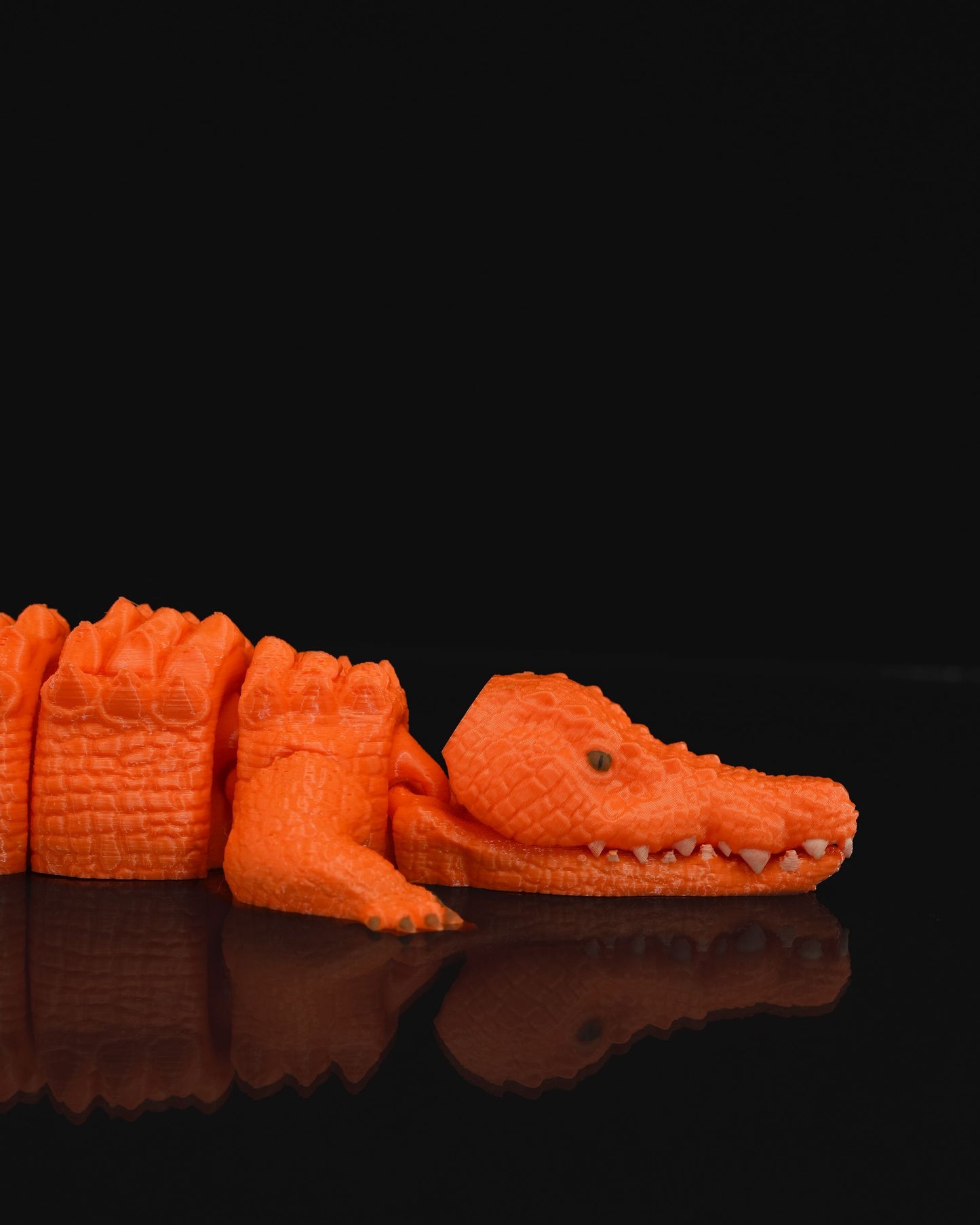 Spielzeugkrokodil Orange Krokodil Bewegliches Spielzeug Groß 21CM
