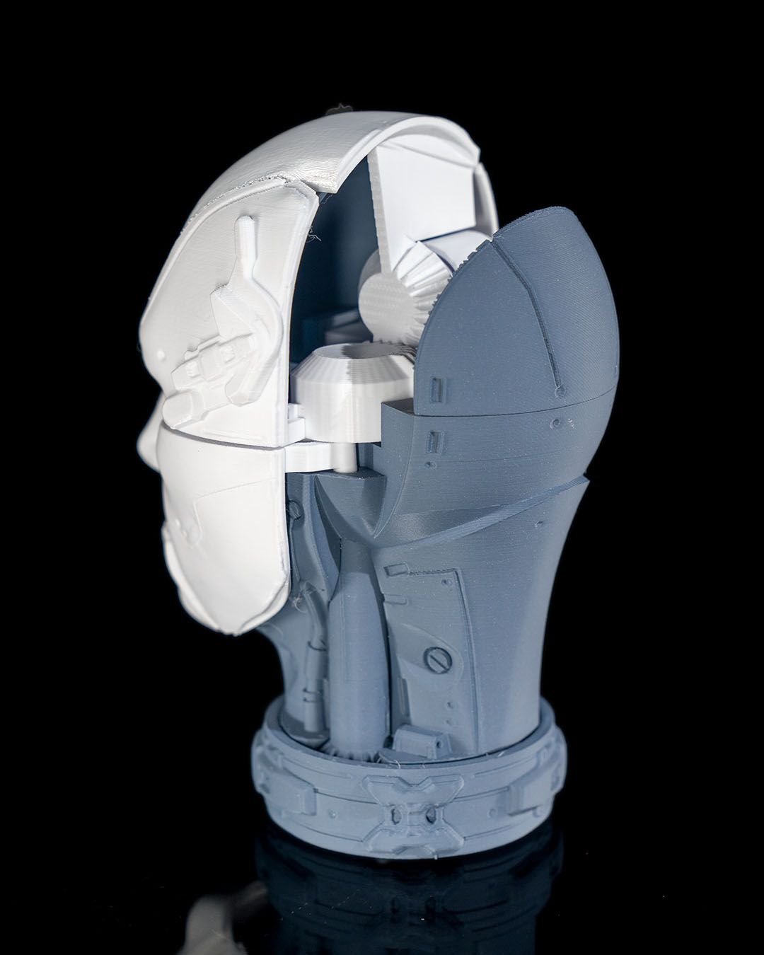 Weltraum-Ära Roboter-Anatomie-Büste, zerlegt, 15cm