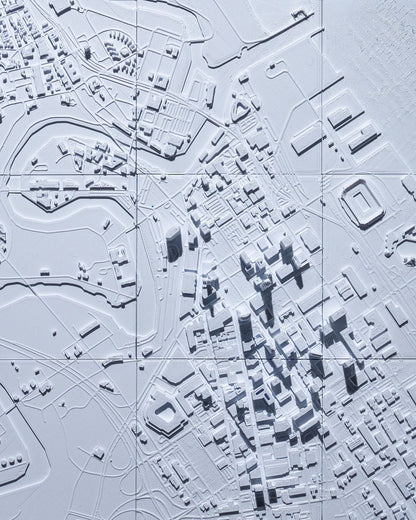 Cleveland Dreidimensionale Stadt-Skyline Dekorative Minimalistische Wandtafel Cleveland