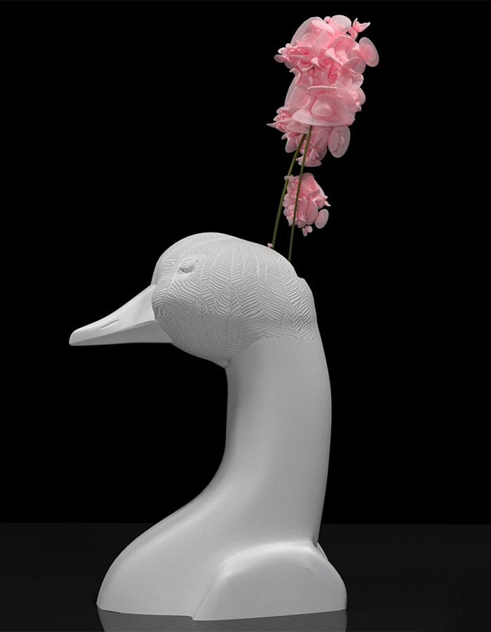 Gans Moderne Vase Groß 25 CM Dekorative Harte Kunststoff Gans Vase