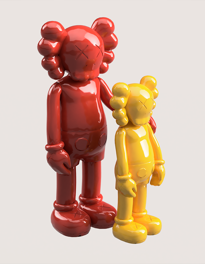 KAWS Doppelt bemalte Figur Groß 20CM