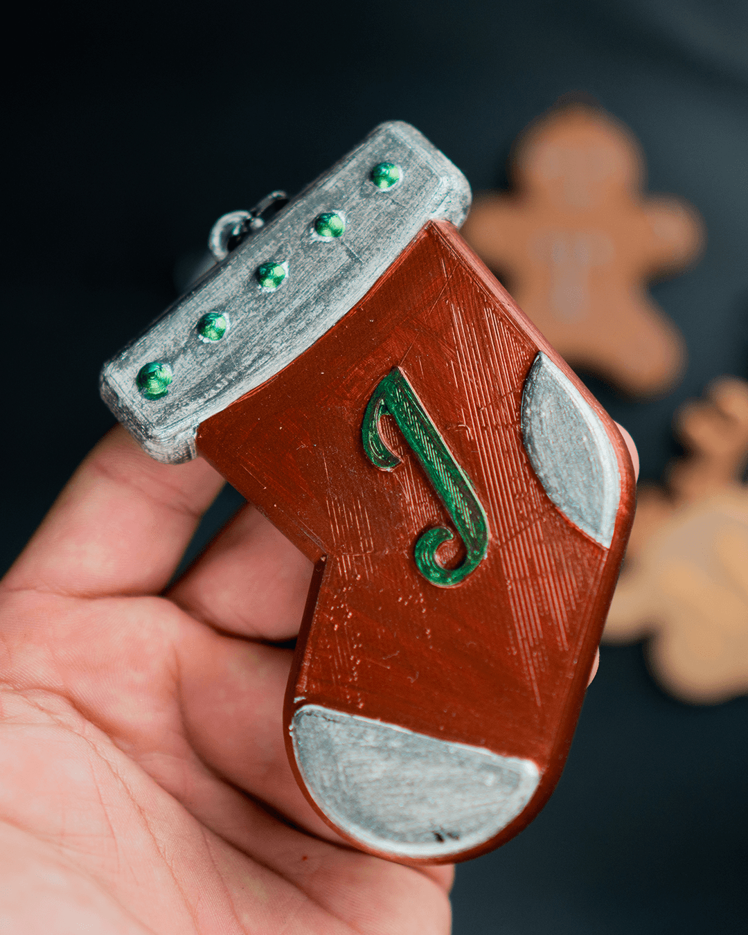Personalisierter 5er-Weihnachtsschmuck mit Initialen und Haken, 5er-Neujahrsschmuck