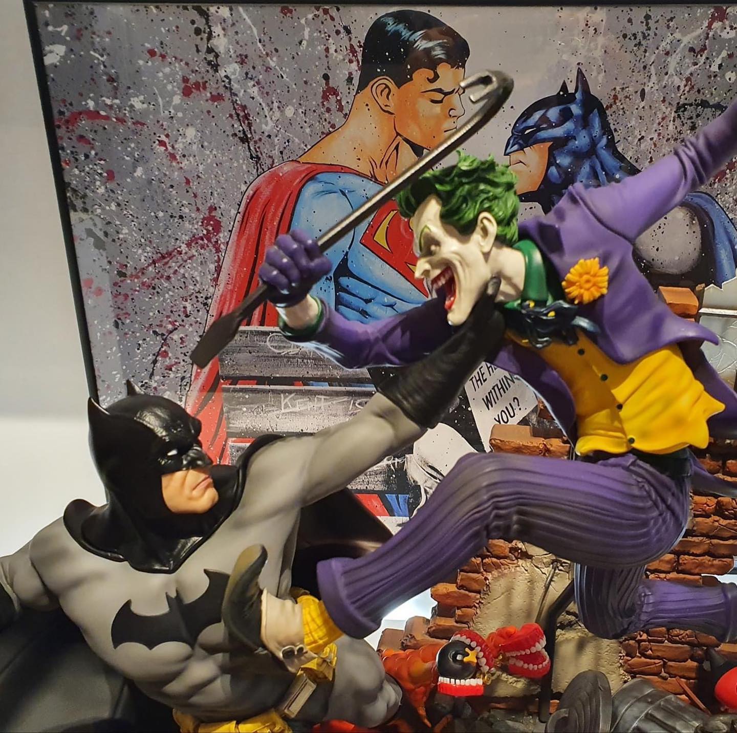 Batman vs. Joker Kampf Figur DC Batman und Joker Kampf Objekt 25CM Großformat