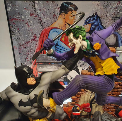 Batman vs. Joker Kampf Figur DC Batman und Joker Kampf Objekt 25CM Großformat