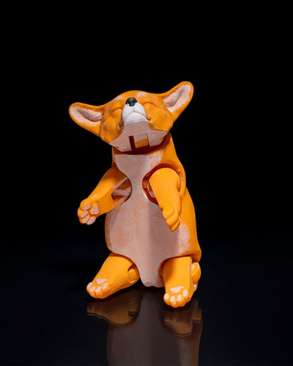 Bewegliche Süße Hund Pembroke Welsh Corgi Bemalte Spielzeugfigur 15 CM