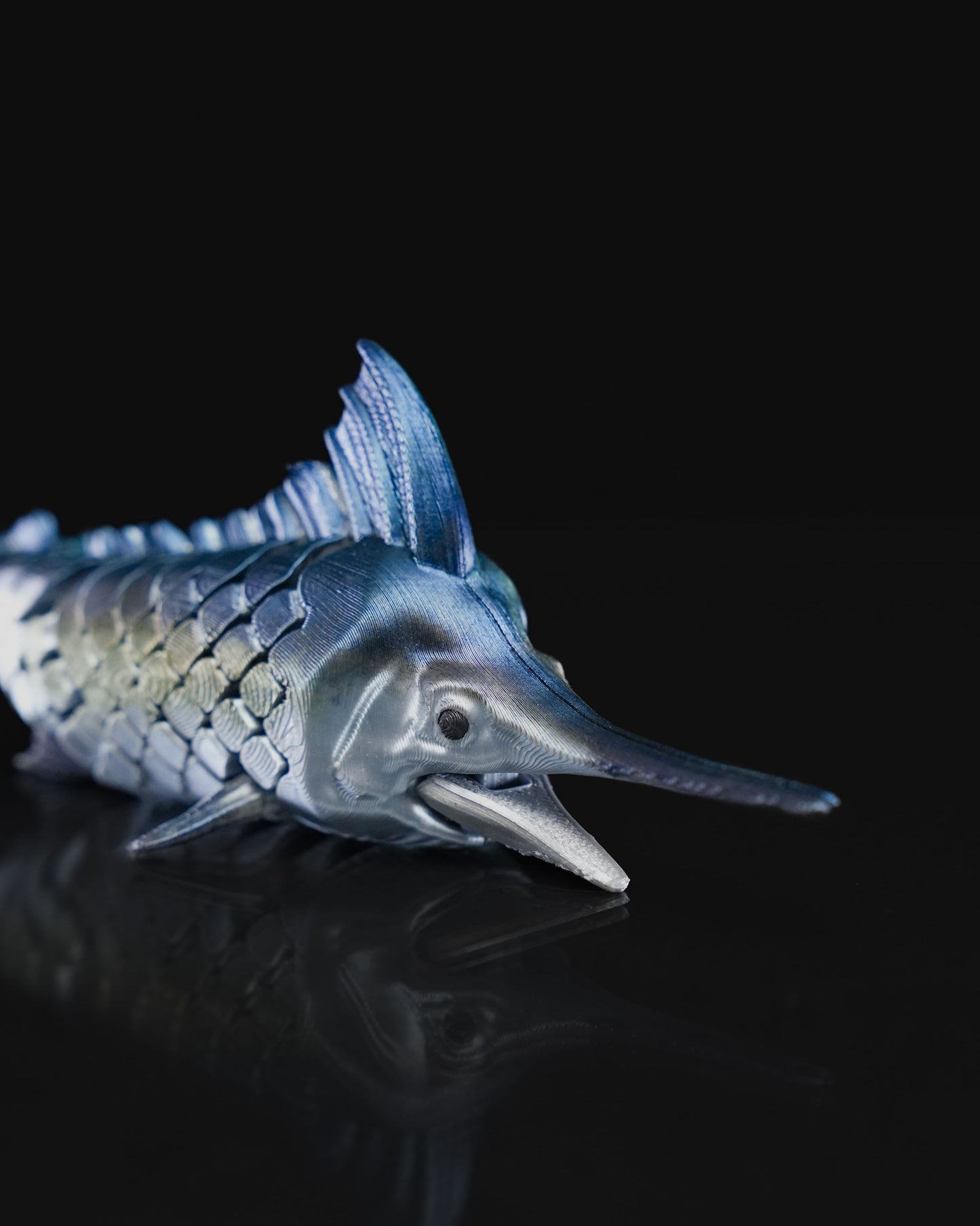 Schwertfisch Bewegliches Spielzeug Schwertfisch mit Ständer Dekoratives Objekt