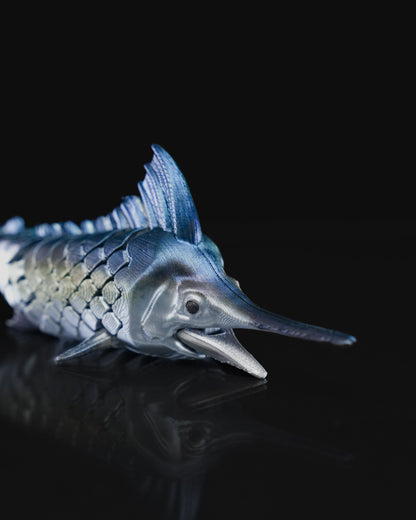 Schwertfisch Bewegliches Spielzeug Schwertfisch mit Ständer Dekoratives Objekt