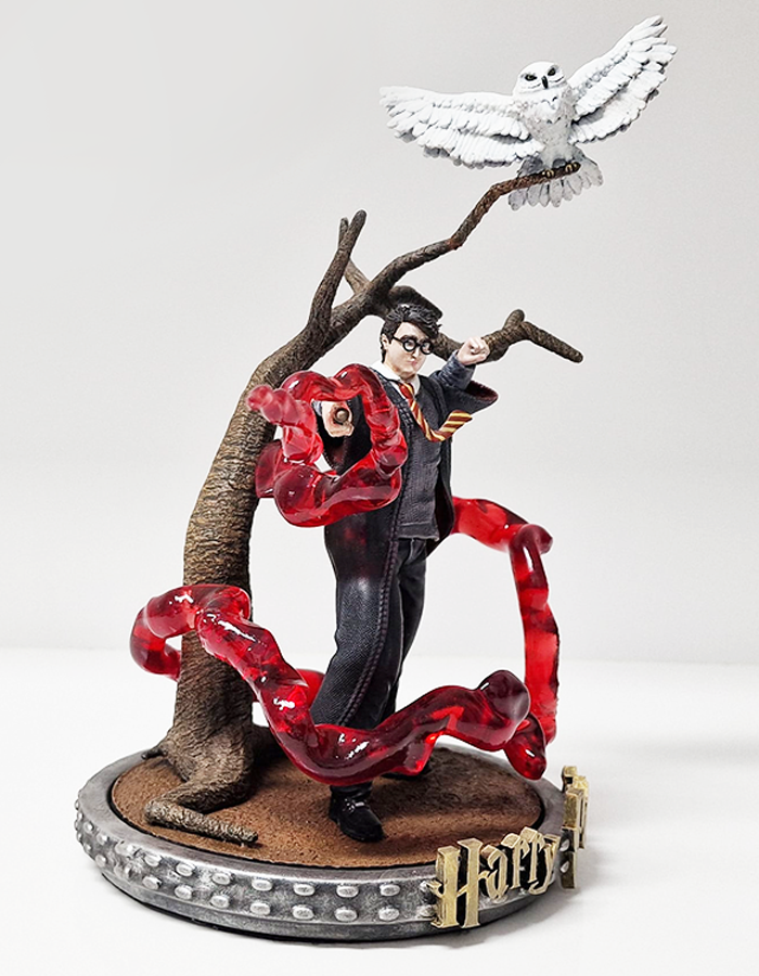 Harry Potter und Eule Figur Harry Potter 4K ULTRA HD Bemalte Figur Groß