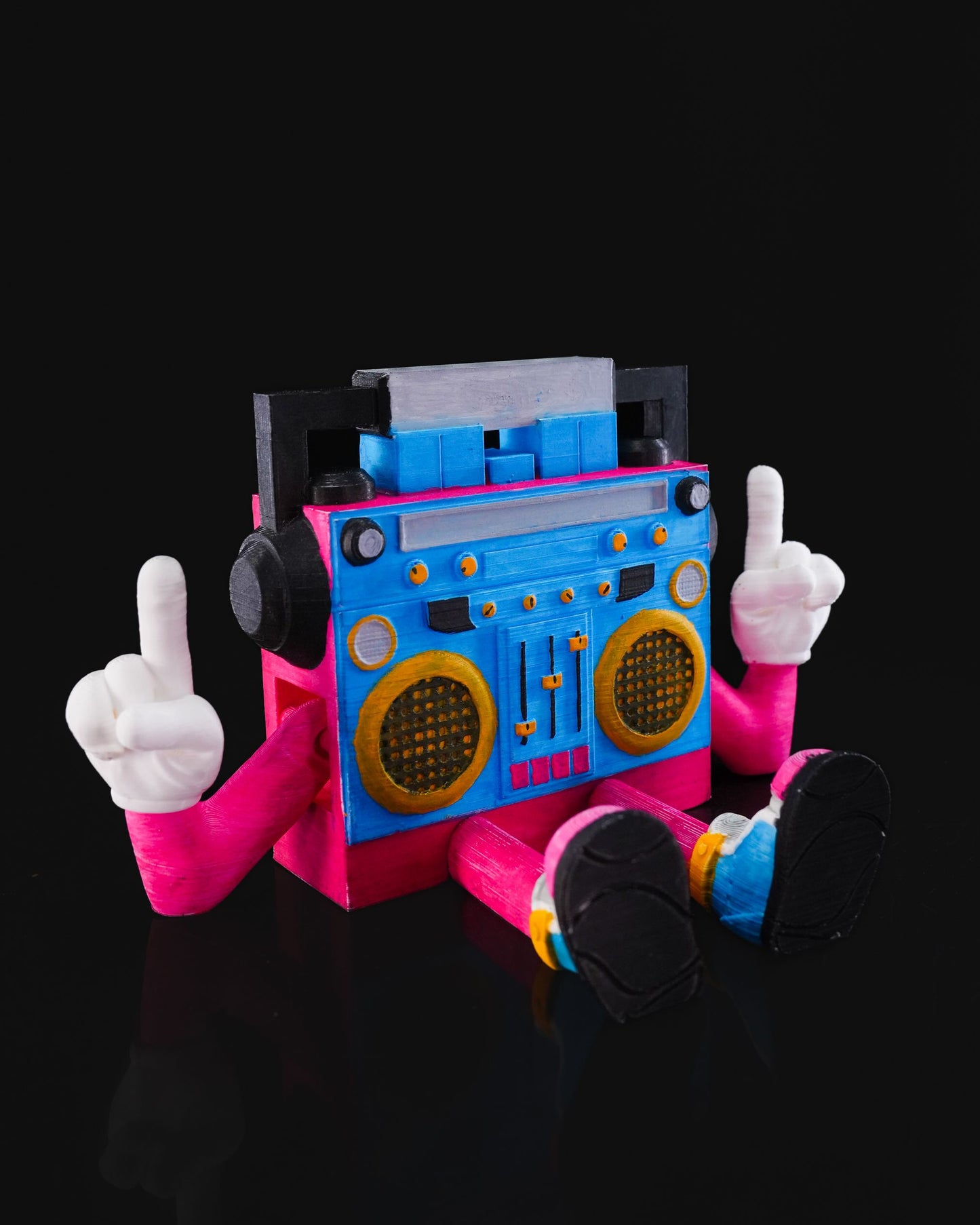 80er Boombox Radio Charakter Bewegliche Spielzeugfigur
