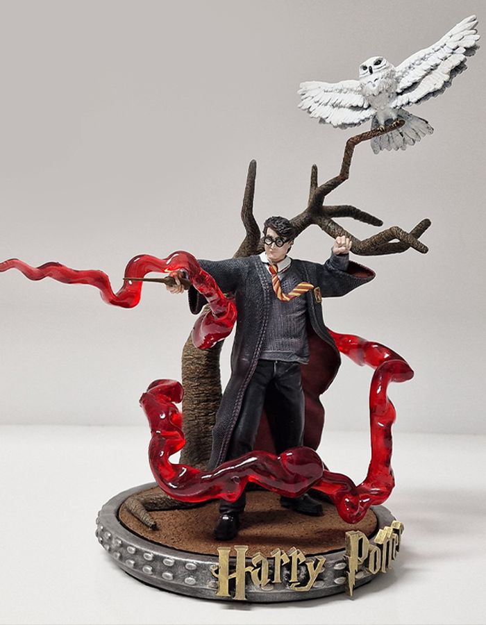 Harry Potter und Eule Figur Harry Potter 4K ULTRA HD Bemalte Figur Groß
