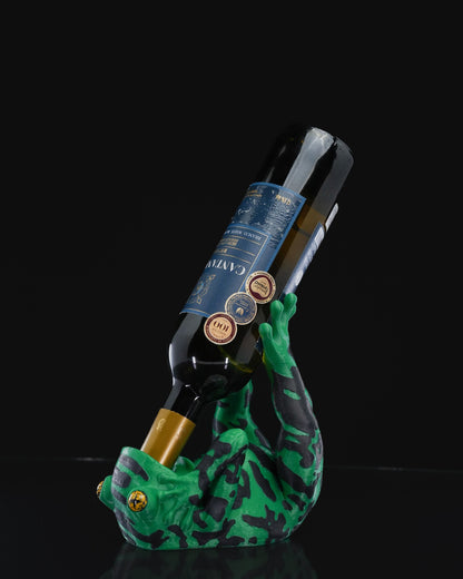 Dekorativer Flaschenhalter mit Froschmotiv, gestreift