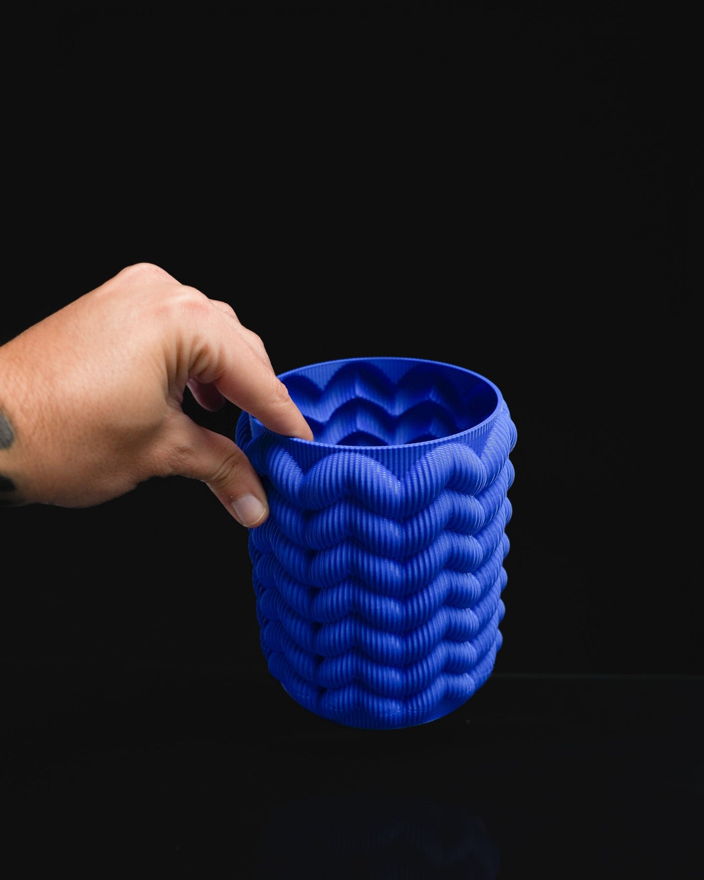Babuschka Fischgrätmuster Strick Vase