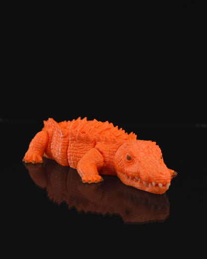 Spielzeugkrokodil Orange Krokodil Bewegliches Spielzeug Groß 21CM