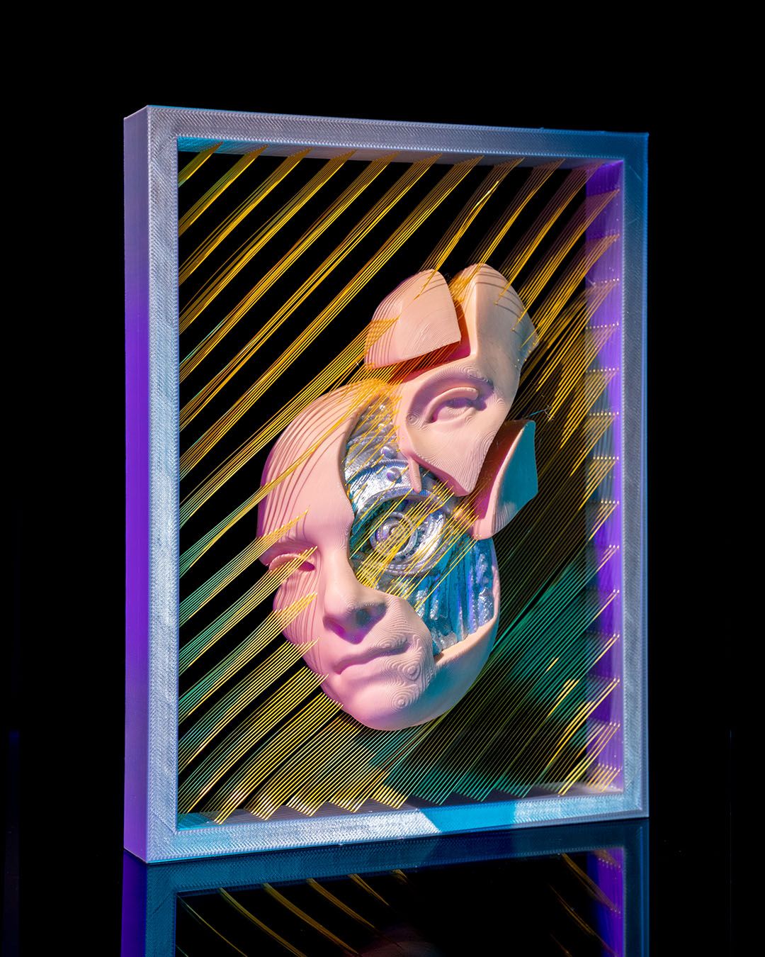 Moderne Roboter-Deko-Figur in Menschengesichtsgröße, 20 cm