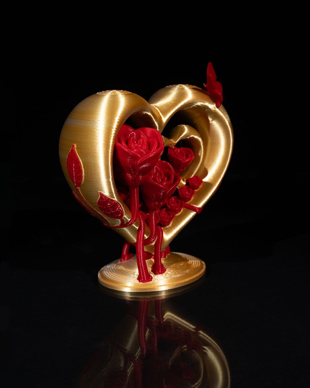 Romantisches Valentinstagsgeschenk Herz und Rose Dekoration Groß 25CM