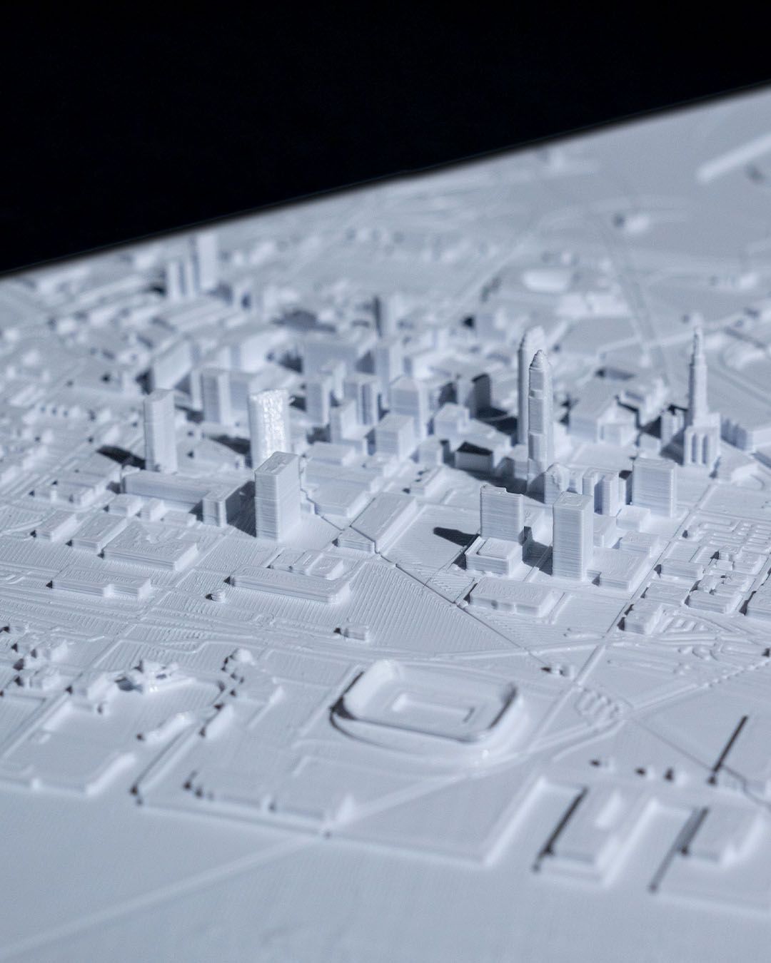 Cleveland Dreidimensionale Stadt-Skyline Dekorative Minimalistische Wandtafel Cleveland