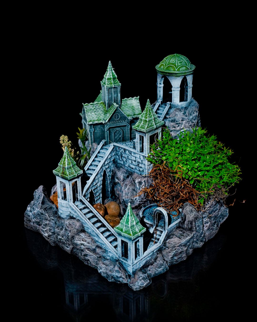 Miniatur-Gartenturm Dekoration für den Schreibtisch, 15 cm, Antik