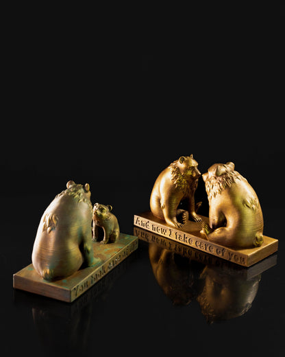 Bruder Bär Mama Bär und Papa Bär Baby Bär Duo Goldene dekorative Tischdekoration