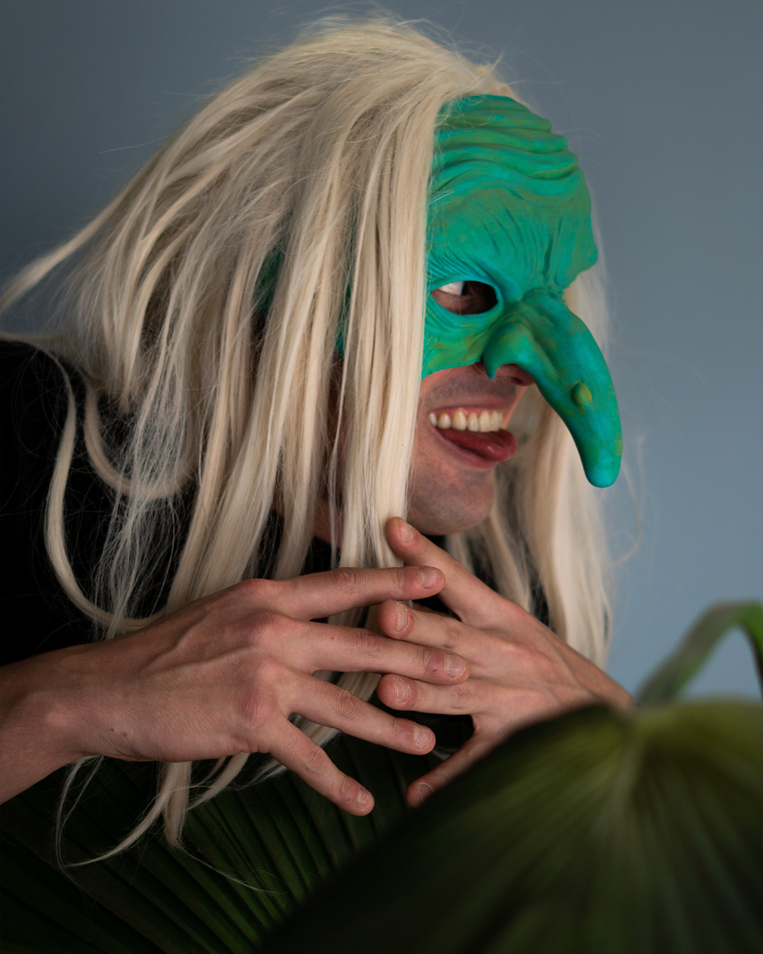 Halloween tragbare Hexenmaske Halloween Maske Halb-Hexenmaske