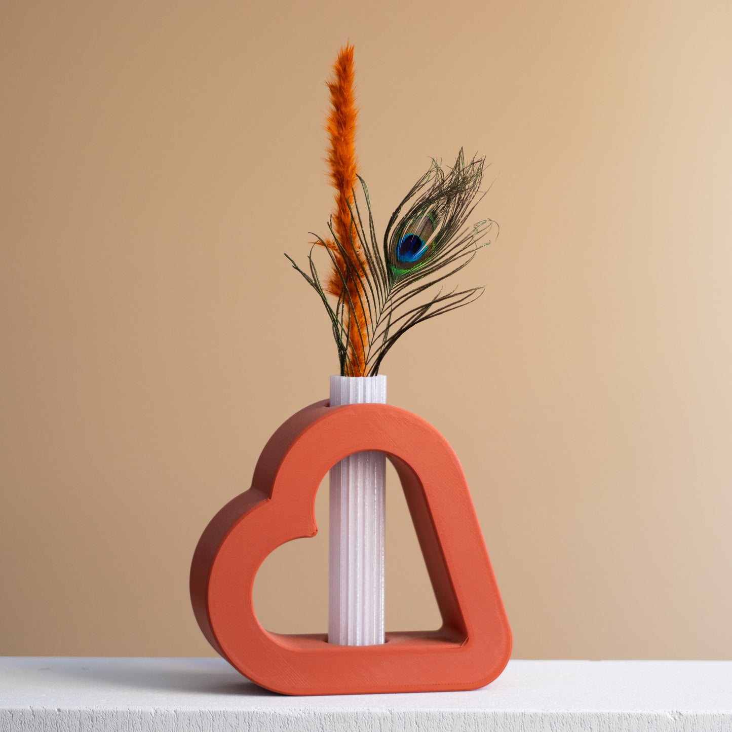 Skandinavische Vase mit Herz, Valentinstagsgeschenk Vase