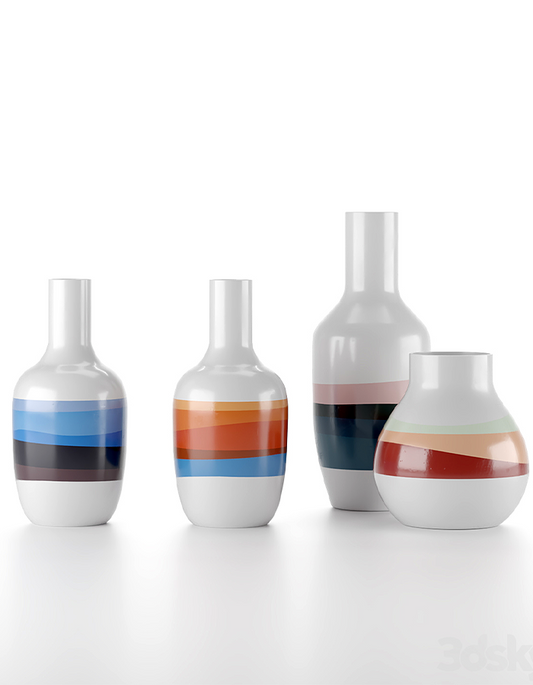 Lanix Modern Vazo Büyük Boy 25CM Dekoratif Sert Plastik Modern Vazo 4'lü Set