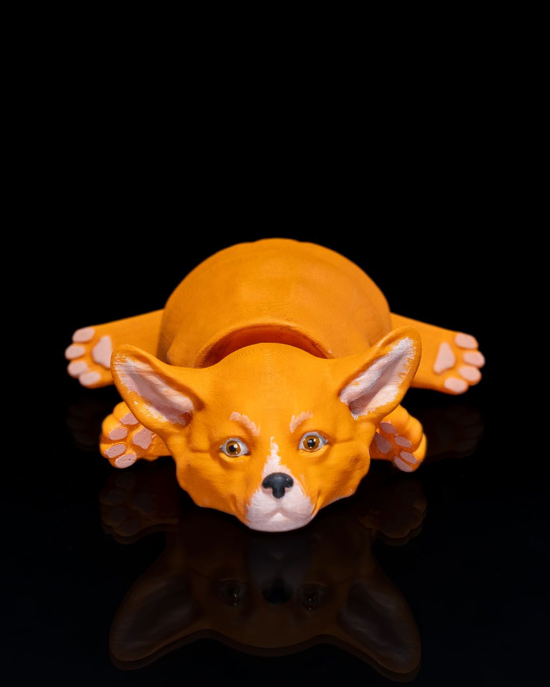 Bewegliche Süße Hund Pembroke Welsh Corgi Bemalte Spielzeugfigur 15 CM