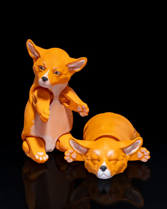 Hareketli Sevimli Köpek Pembroke Welsh Corgi Boyalı Oyuncak Figür 15 CM