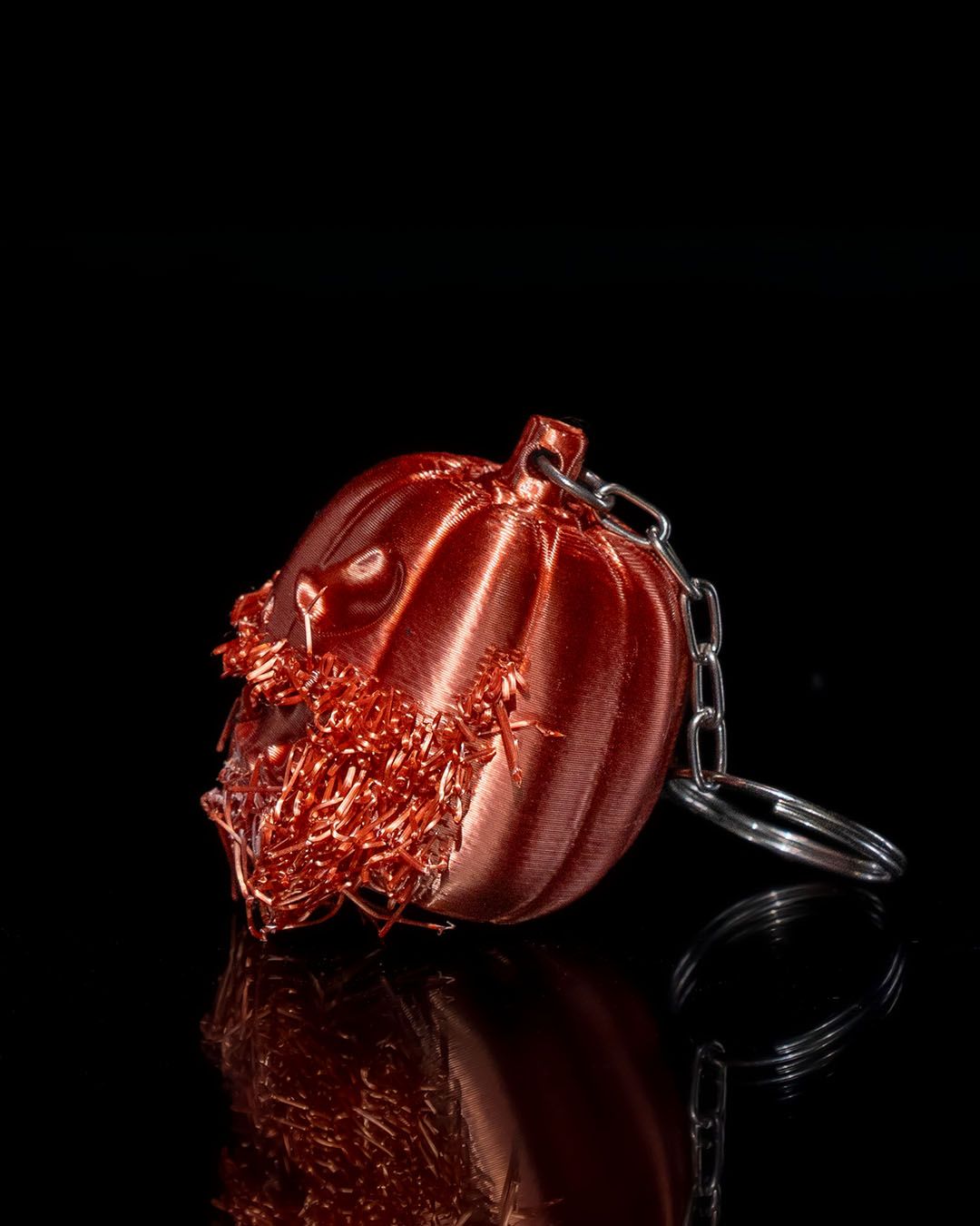 Halloween Bartiger Kürbis Ketten Orange Schlüsselanhänger Taschenanhänger