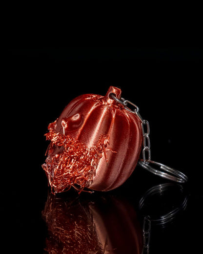 Halloween Bartiger Kürbis Ketten Orange Schlüsselanhänger Taschenanhänger