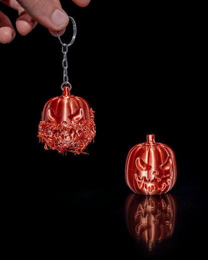 Halloween Bartiger Kürbis Ketten Orange Schlüsselanhänger Taschenanhänger