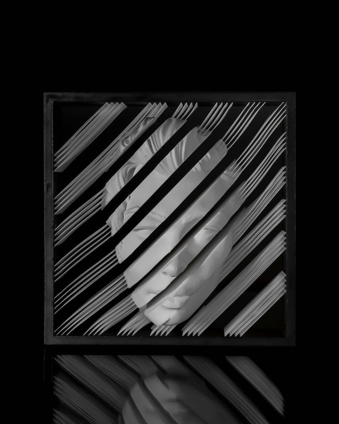 Illusion Damen Gesicht Dekoobjekt Noir Modernes Dekoobjekt 16 CM