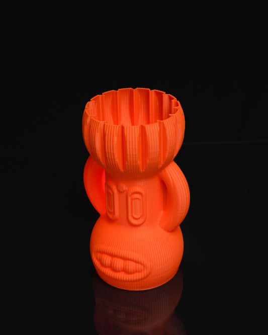 Tiki Dekoratif Turuncu Totem Vazo