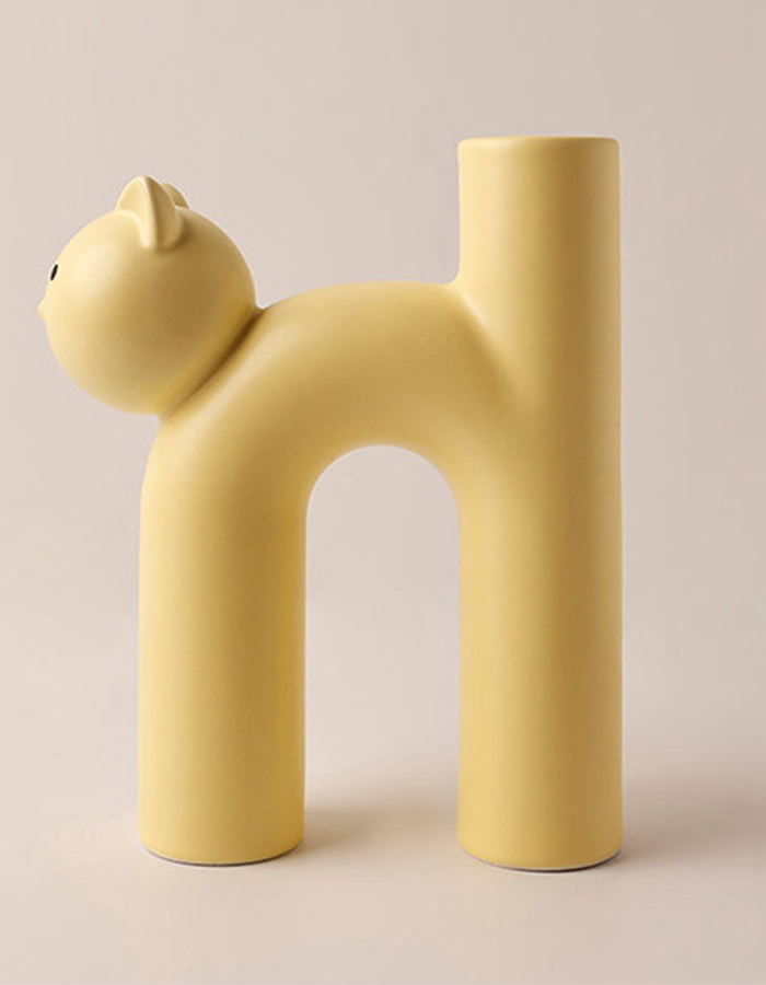 Miu Skandinavische Katzendekoration Vasen-Set 15 cm, Hartplastik, 3er-Set, dekorative Skandinavische Katze