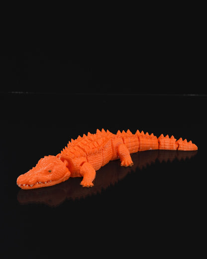 Spielzeugkrokodil Orange Krokodil Bewegliches Spielzeug Groß 21CM