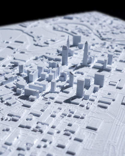 Cleveland Dreidimensionale Stadt-Skyline Dekorative Minimalistische Wandtafel Cleveland