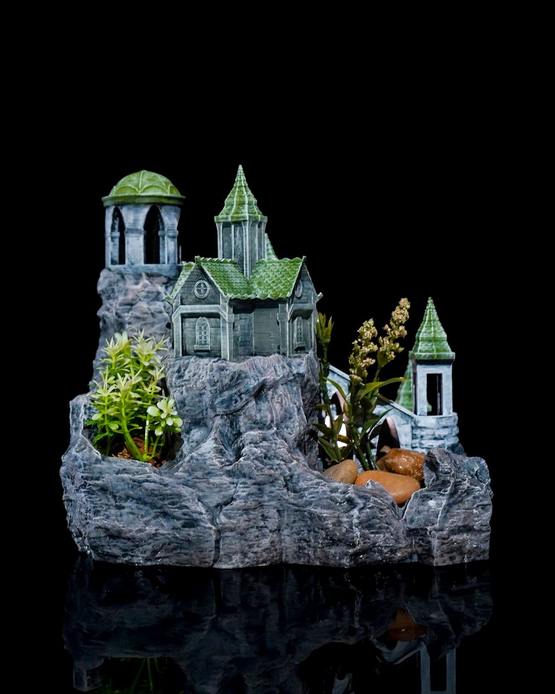 Miniatur-Gartenturm Dekoration für den Schreibtisch, 15 cm, Antik