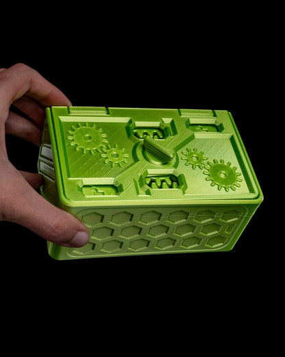 Grüne rechteckige Spielzeugkiste mit Drehverschluss 15 cm