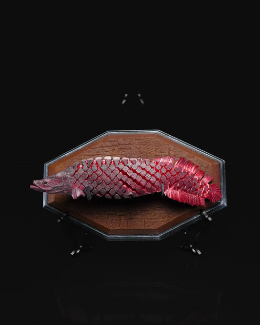 Roter Fisch Bewegliches Spielzeug Roter Fisch Dekoratives Objekt mit Ständer