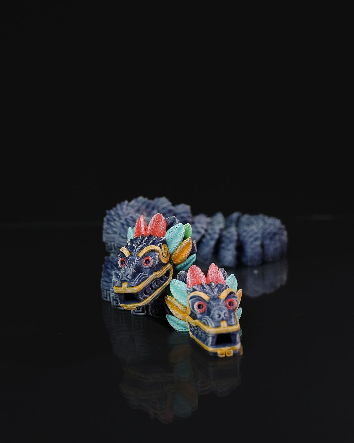 Azteken Doppelkopf Drachen Bewegliches Spielzeug Zweiköpfiger Drachen Riesig 70CM