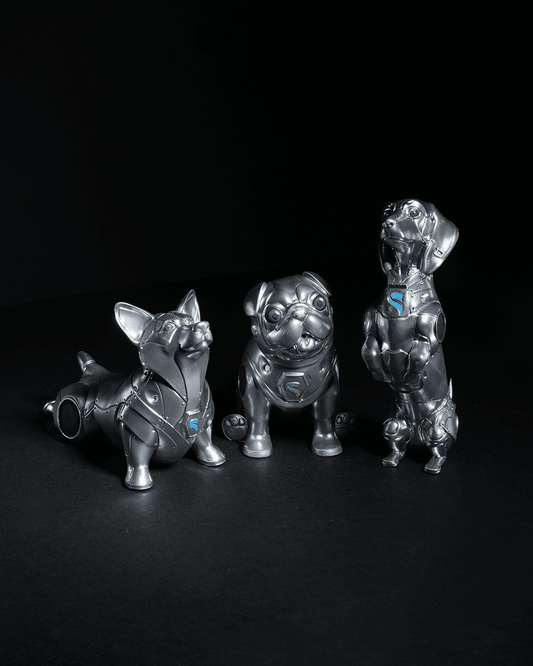Robot Dog 3-Piece Toy Set Desktop Decorative Object