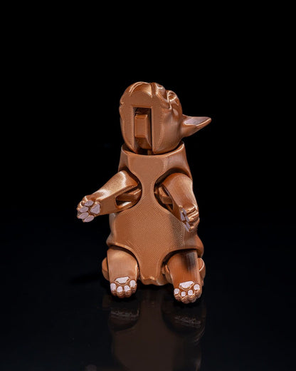 Bewegliche Französische Bulldogge Spielzeug Bemalte Figur 15 CM