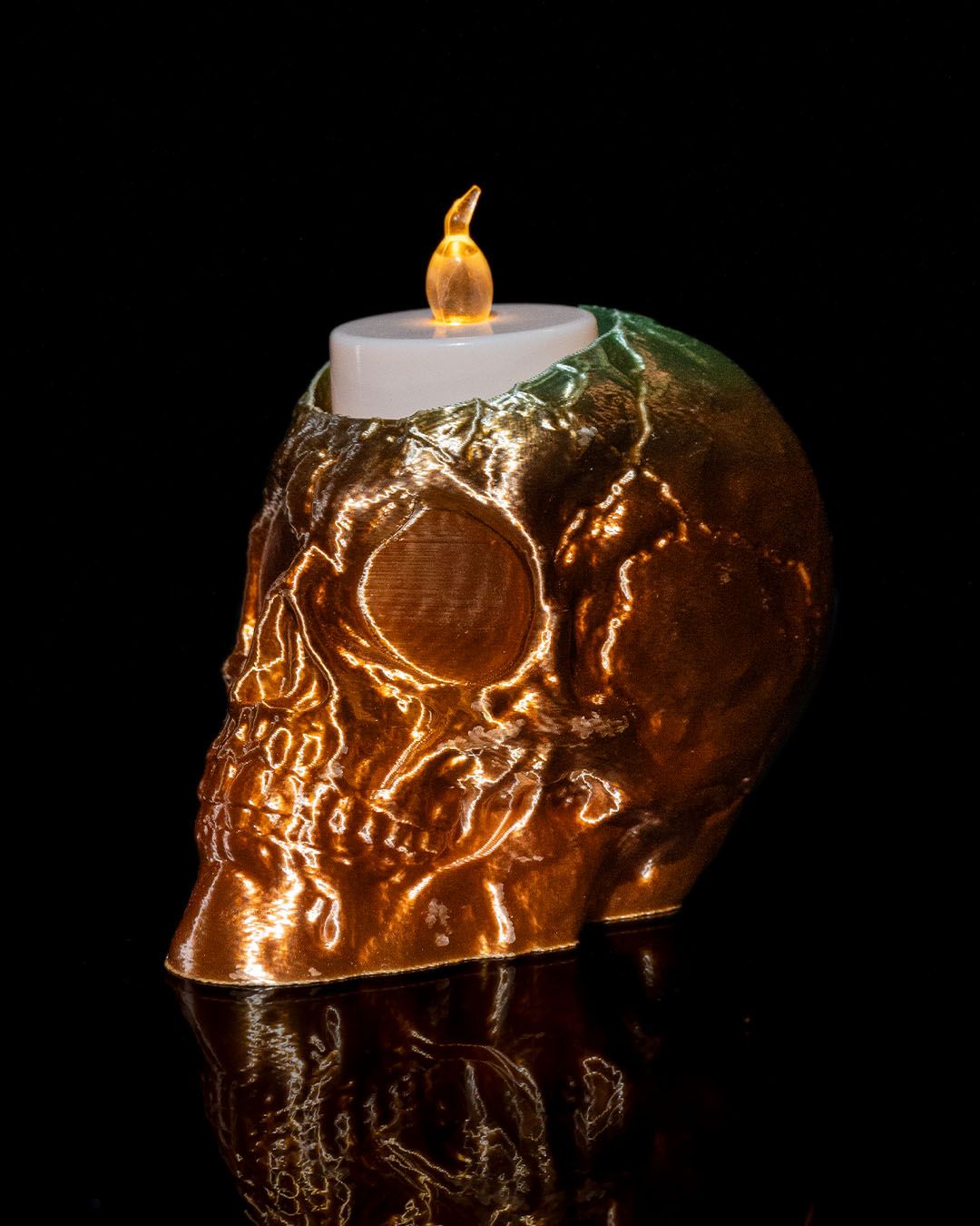 Halloween Totenkopf Duftkerzenhalter 3er Set LED 12CM