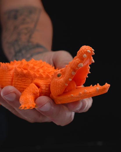 Spielzeugkrokodil Orange Krokodil Bewegliches Spielzeug Groß 21CM