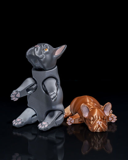 Bewegliche Französische Bulldogge Spielzeug Bemalte Figur 15 CM