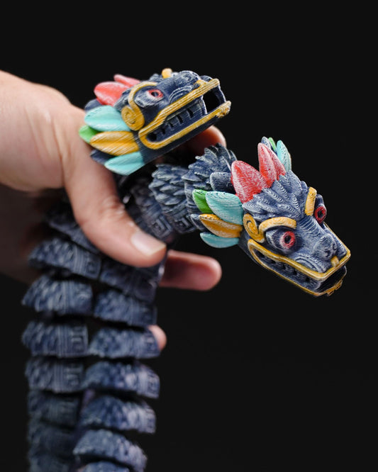 Azteken Doppelkopf Drachen Bewegliches Spielzeug Zweiköpfiger Drachen Riesig 70CM